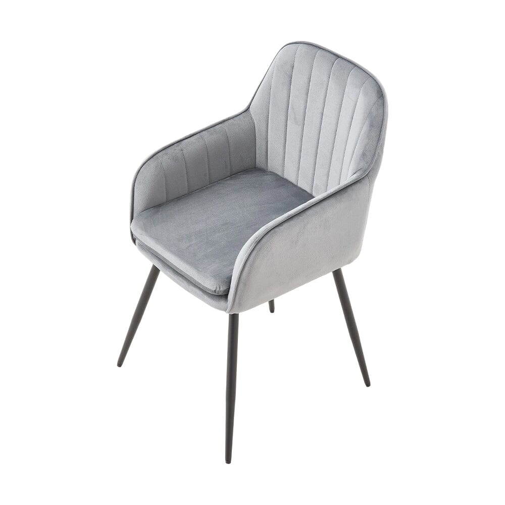 Dutch Velvet Dining Chair Black Metal Leg Pair Living and Home 