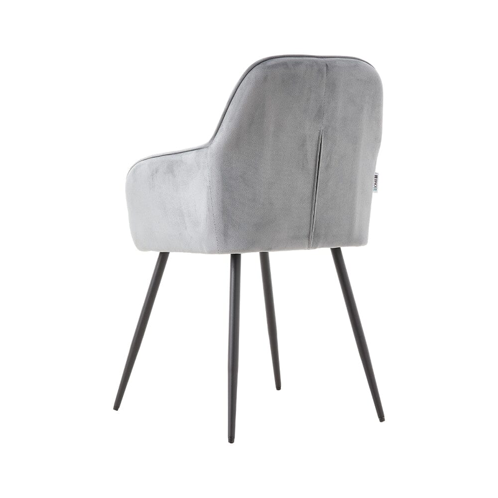 Dutch Velvet Dining Chair Black Metal Leg Pair Living and Home 