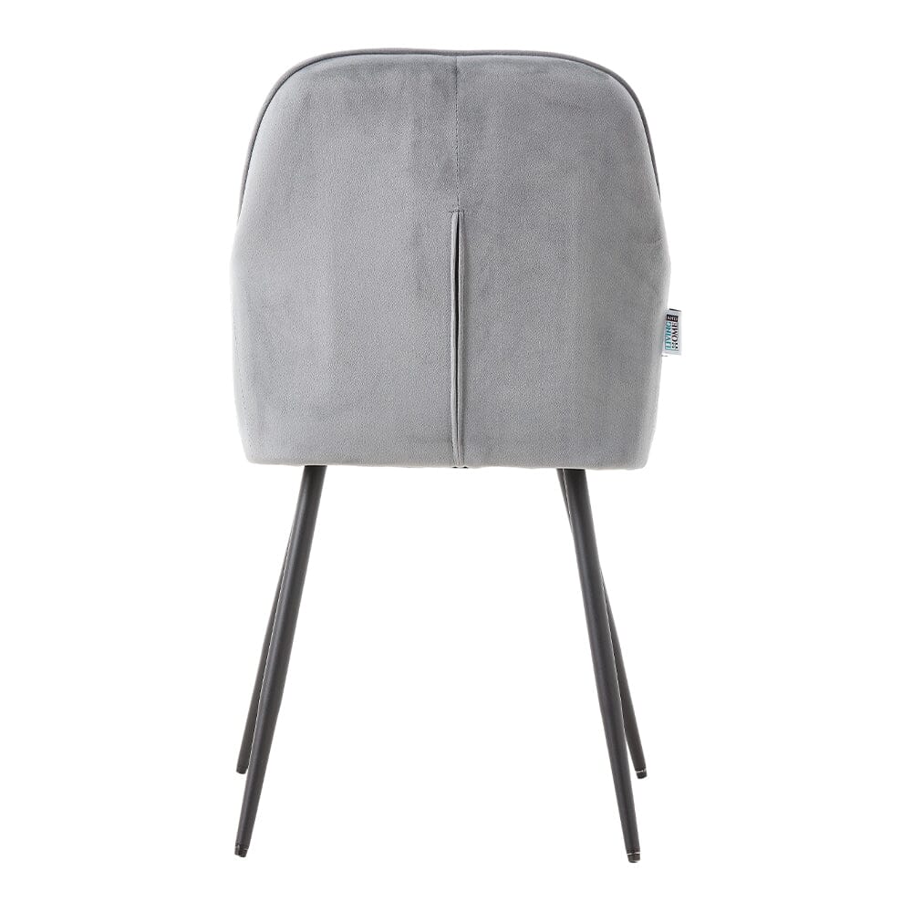 Dutch Velvet Dining Chair Black Metal Leg Pair Living and Home 