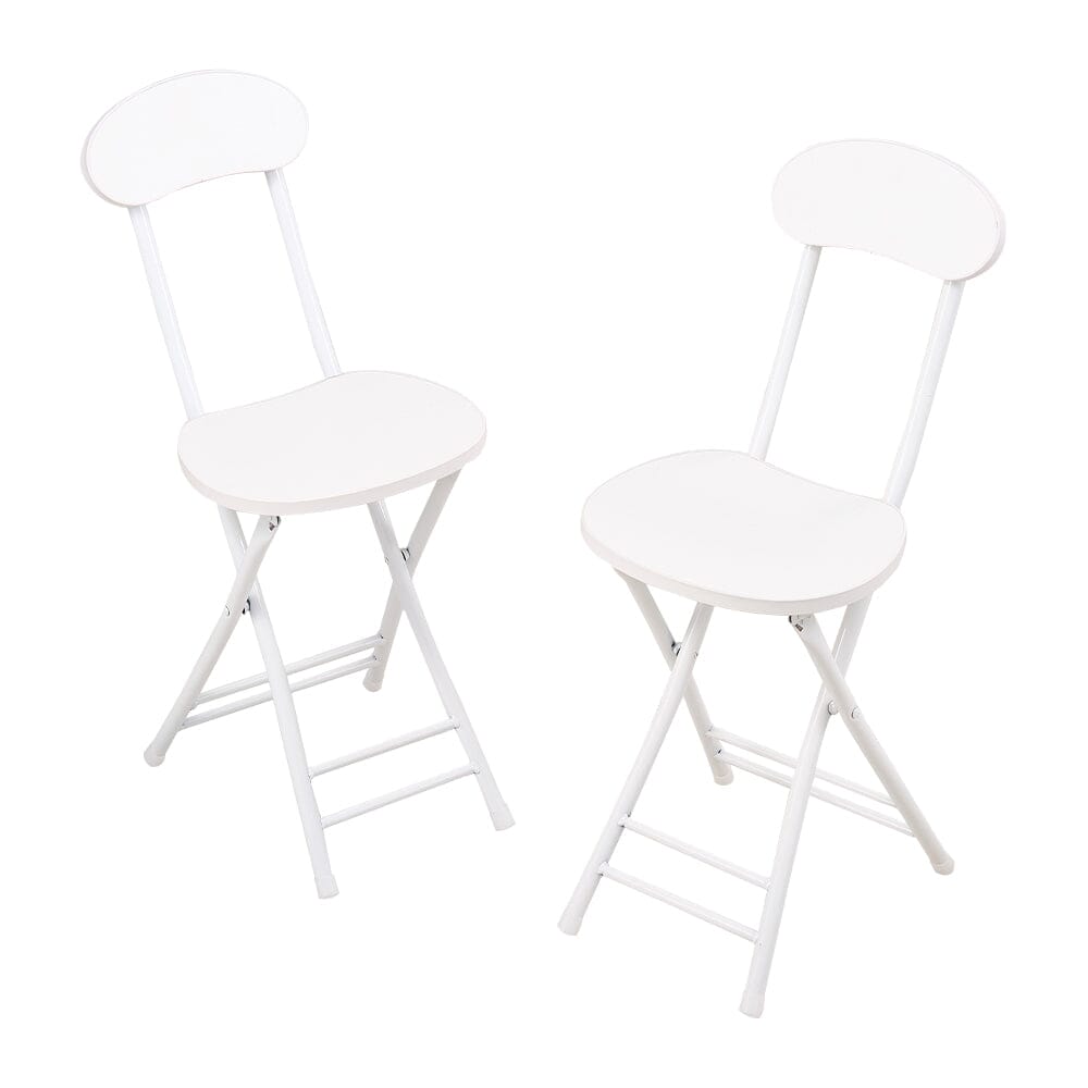 Portable Folding Dining Chair Compact Space Saving Seating Living and Home White Set of 2 