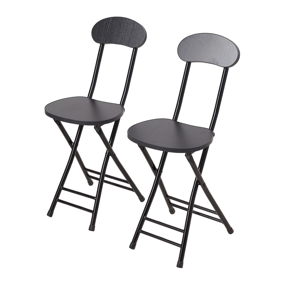 Portable Folding Dining Chair Compact Space Saving Seating Living and Home Black Set of 2 