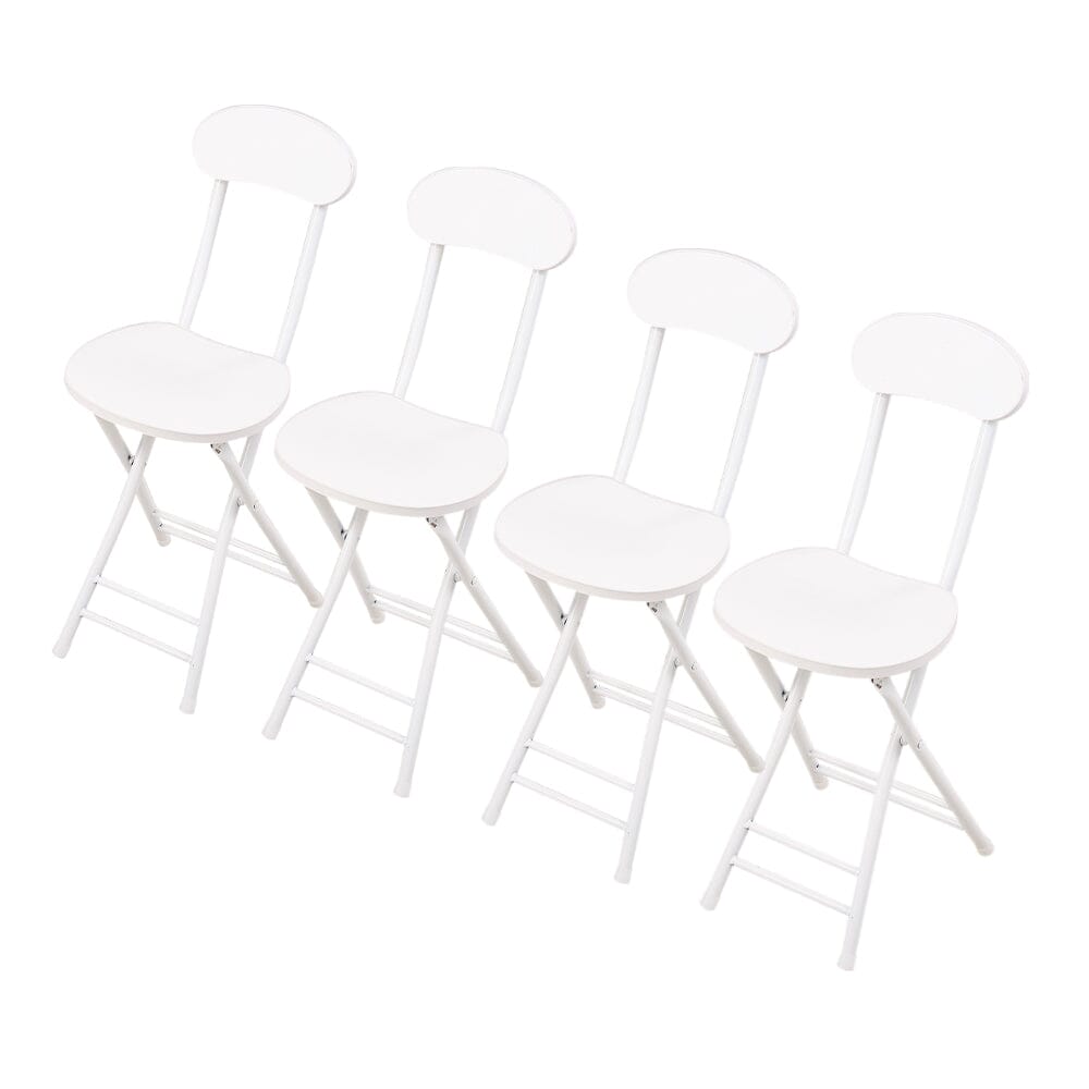 Portable Folding Dining Chair Compact Space Saving Seating Living and Home White Set of 4 
