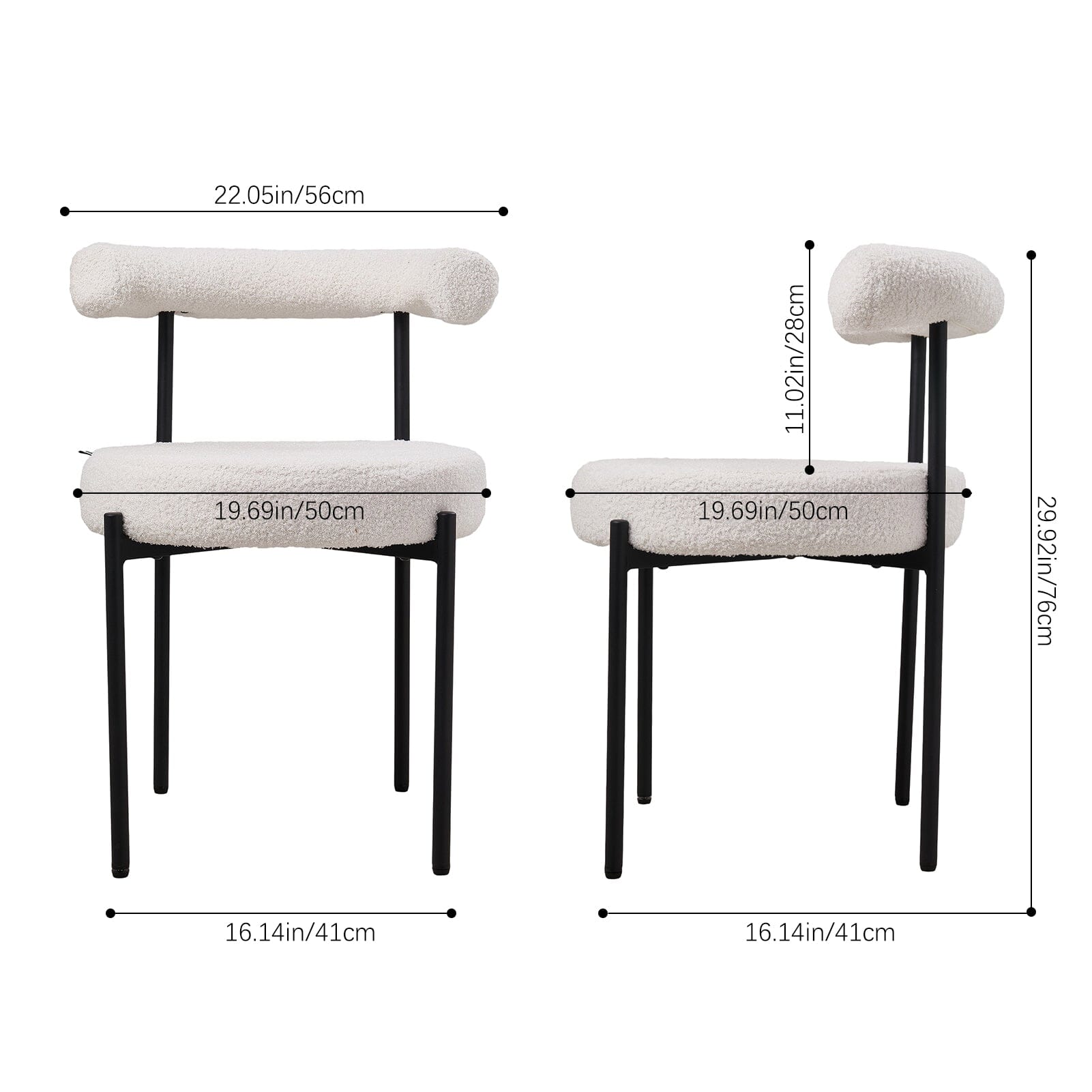 Sherpa Fabric Dining Chair Set Living and Home 