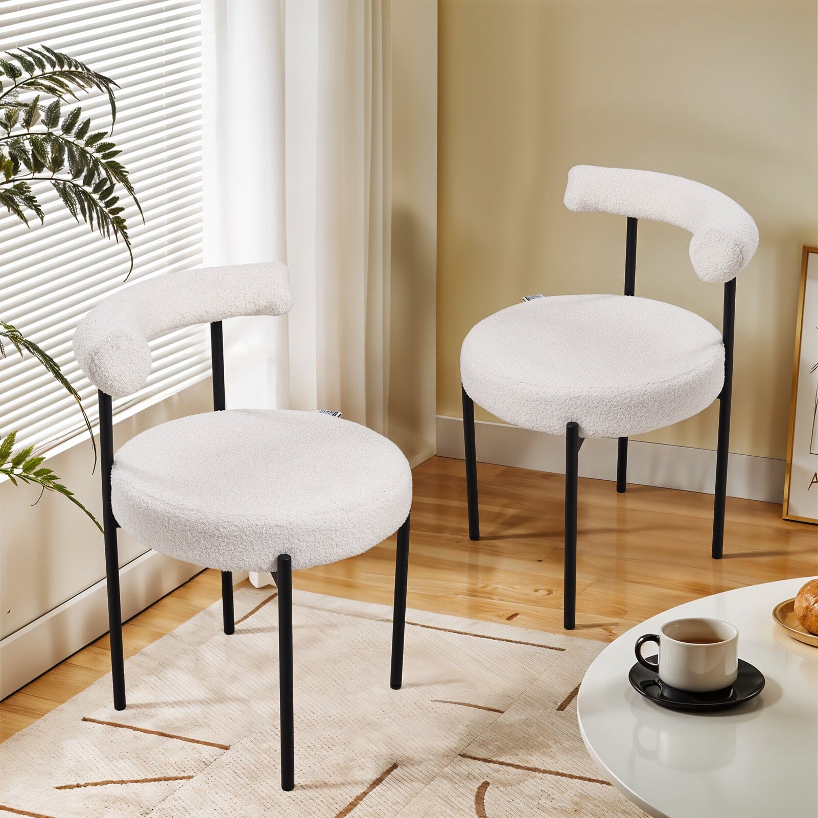 Sherpa Fabric Dining Chair Set Living and Home 