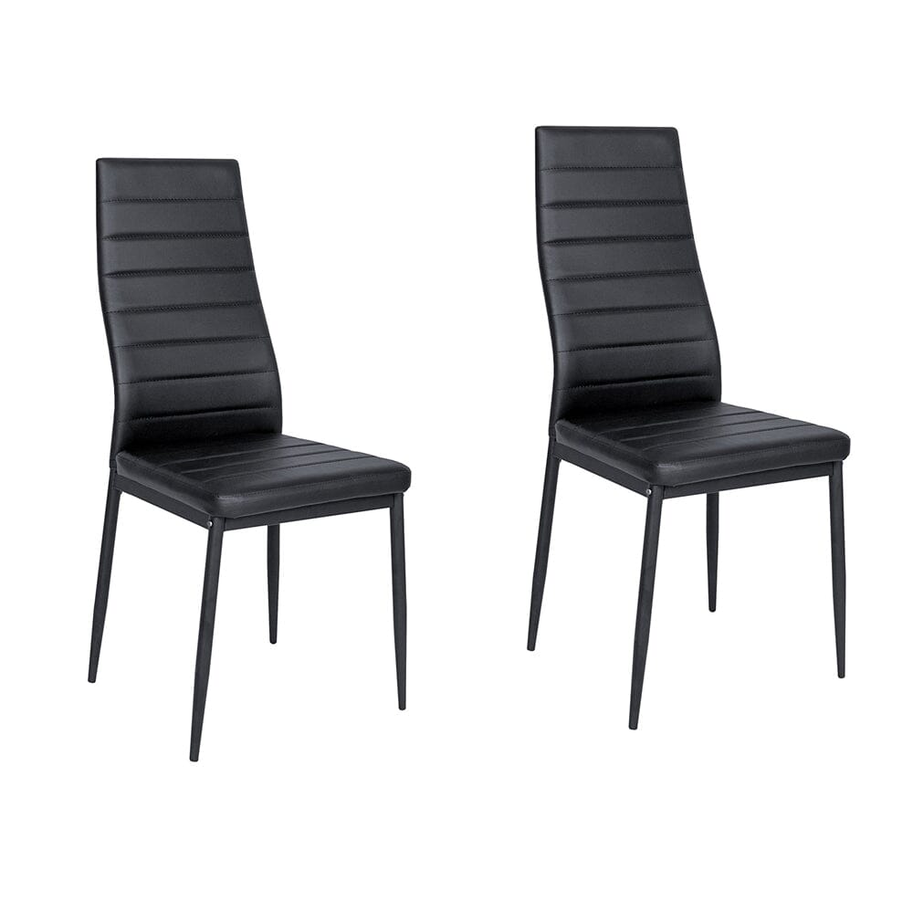 PU Leather Dining Chair Set Living and Home Set of 2 Black 