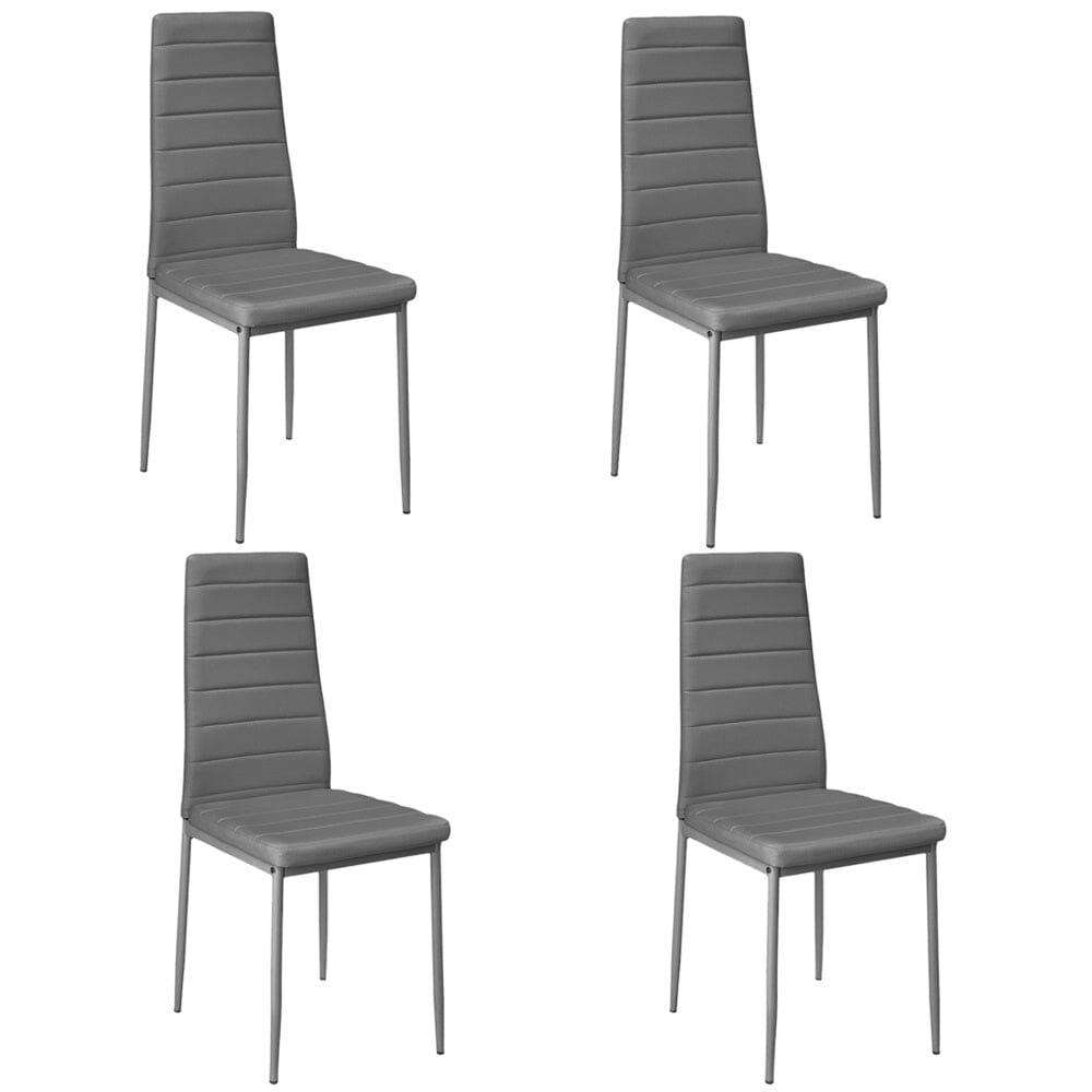 PU Leather Dining Chair Set Living and Home Set of 4 Grey 