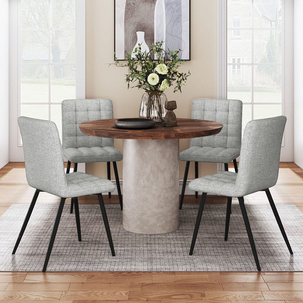 Linen Fabric Dining Chair Set Living and Home 