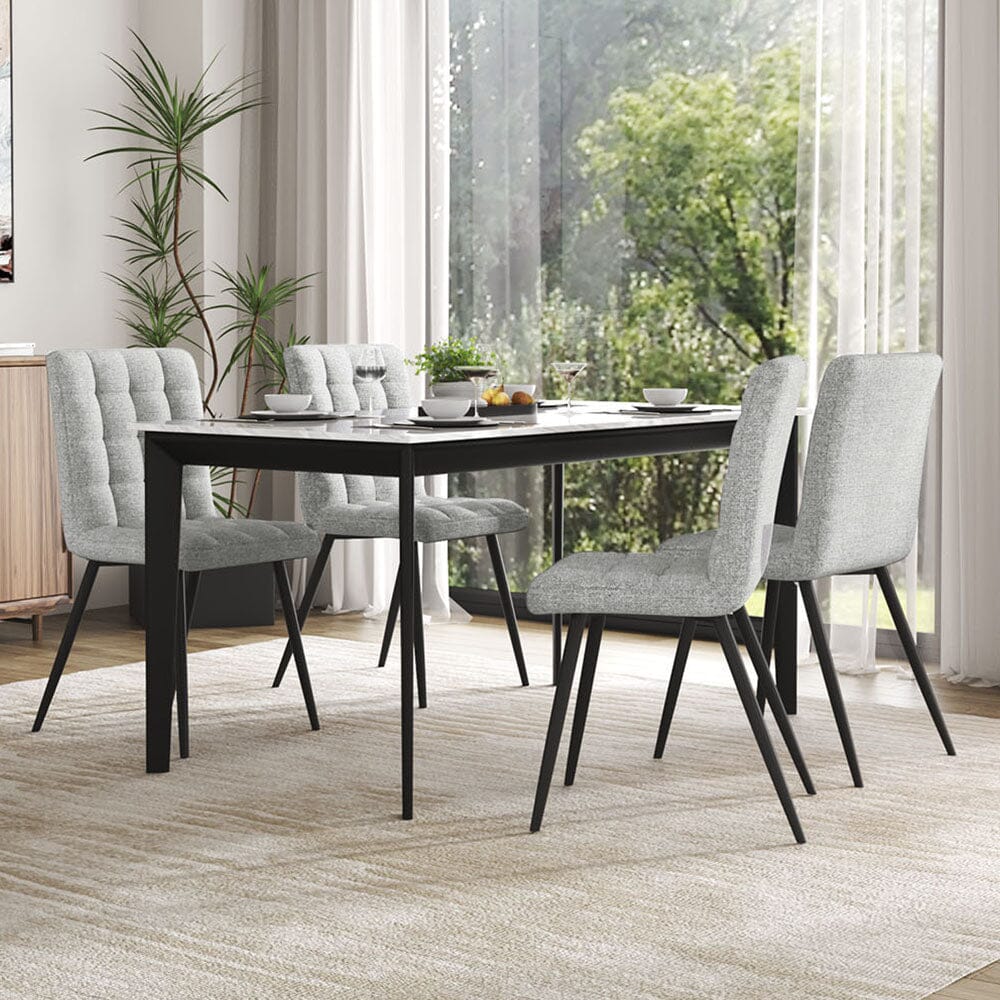 Linen Fabric Dining Chair Set Living and Home 