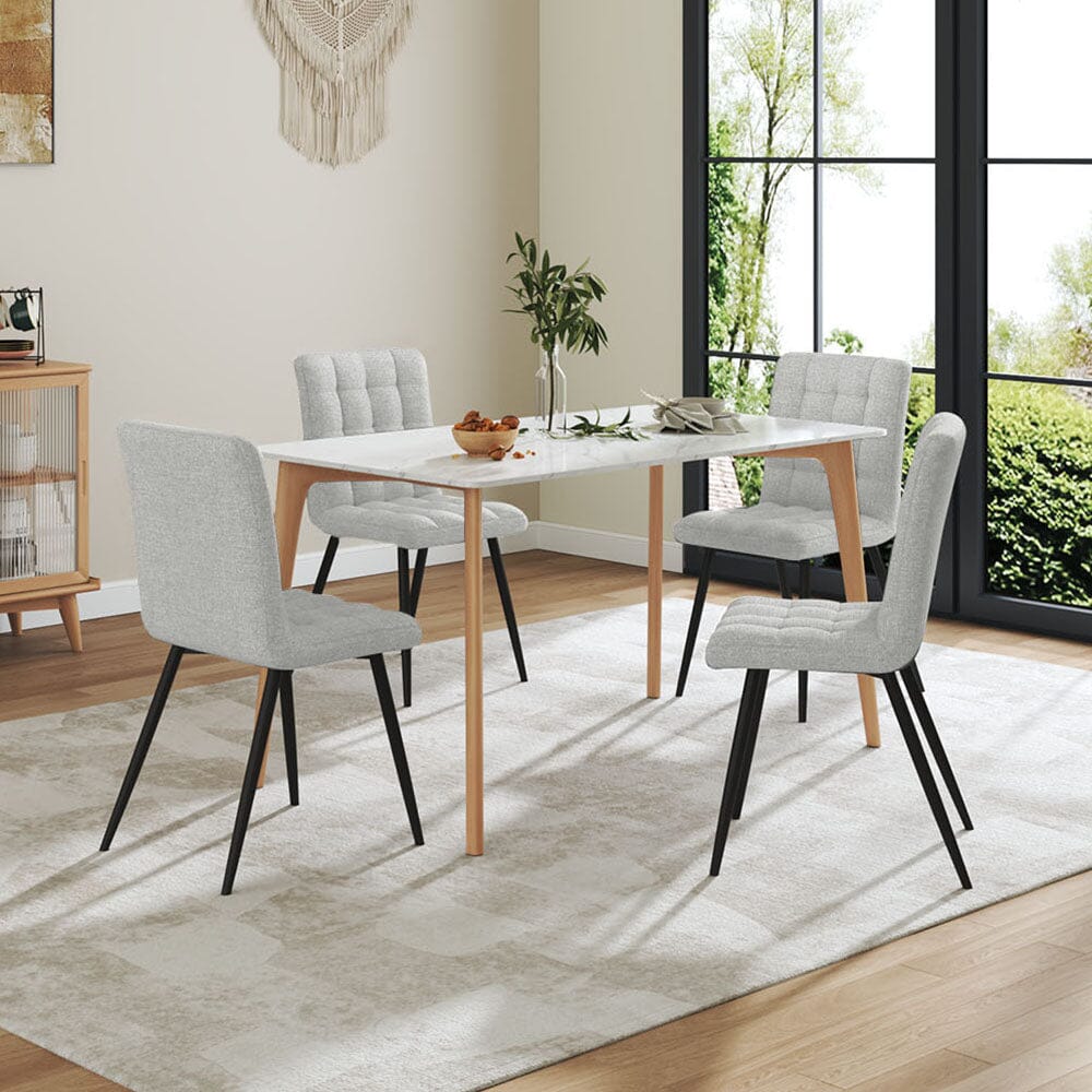 Linen Fabric Dining Chair Set Living and Home 