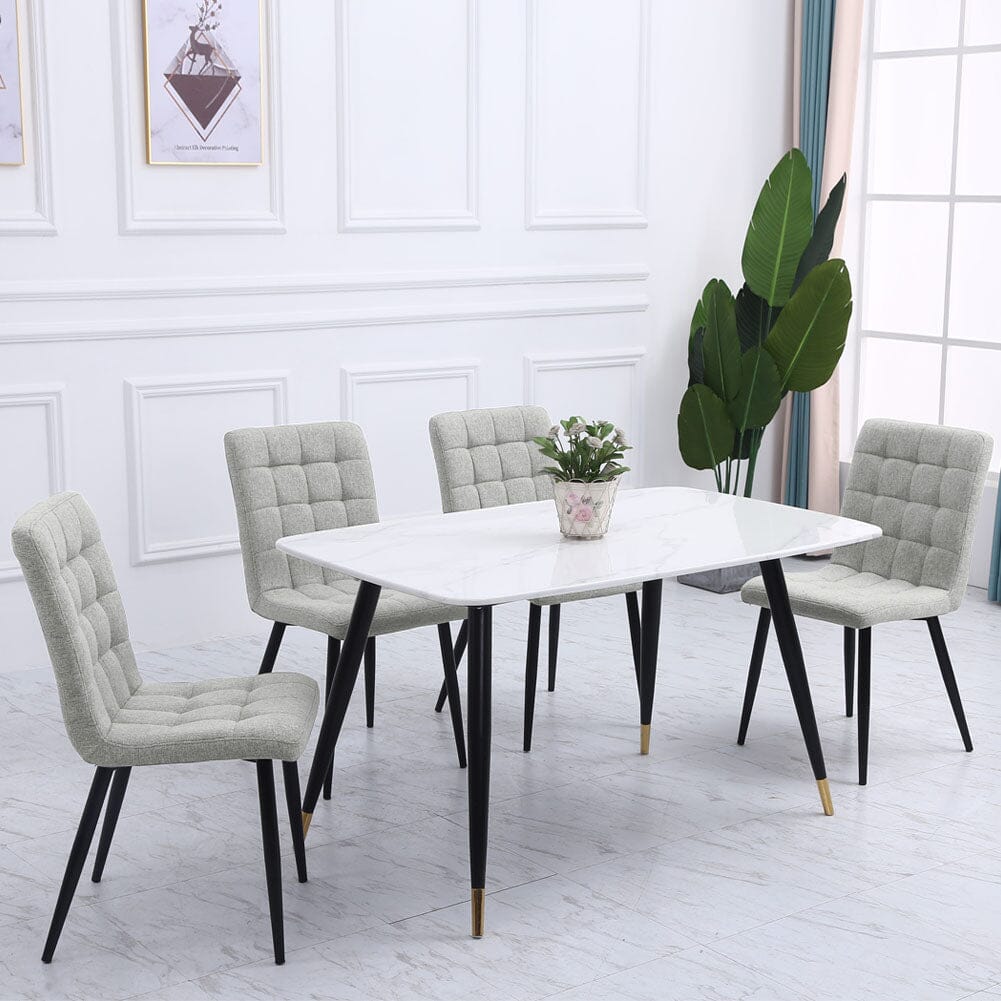 Linen Fabric Dining Chair Set Living and Home 