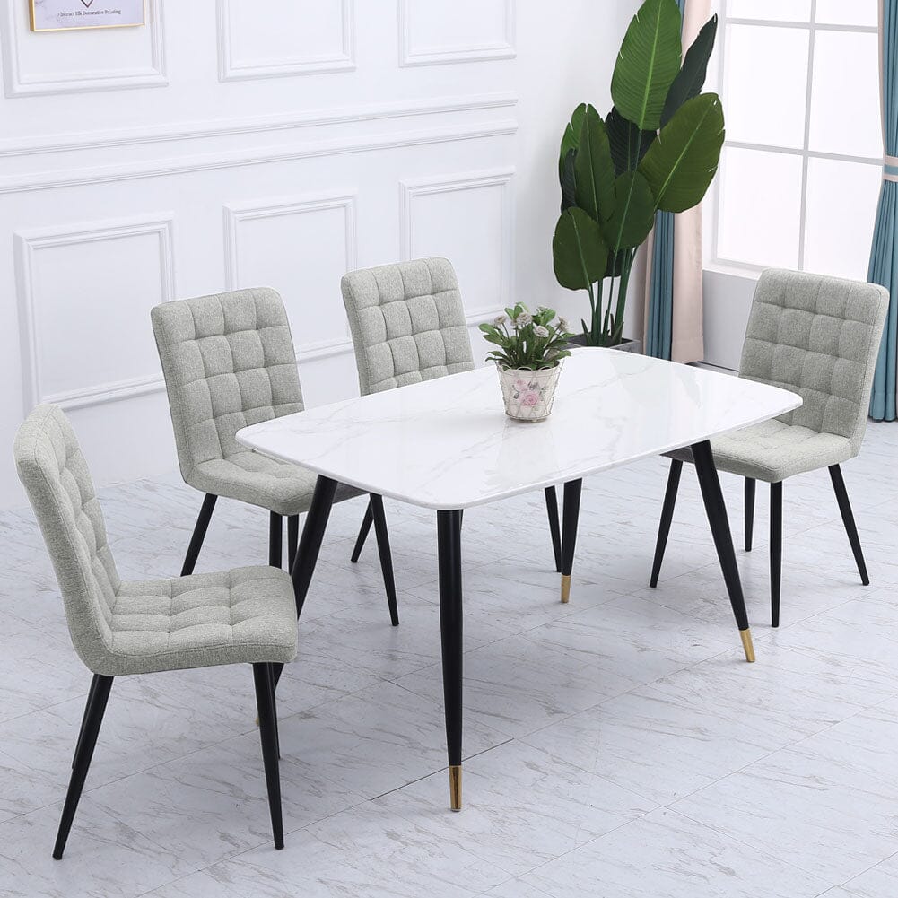 Linen Fabric Dining Chair Set Living and Home 