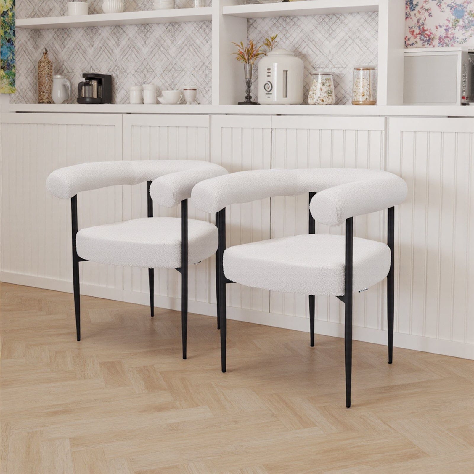 Velvet Dining Chair Set of 2 – Black Metal Legs Living and Home 