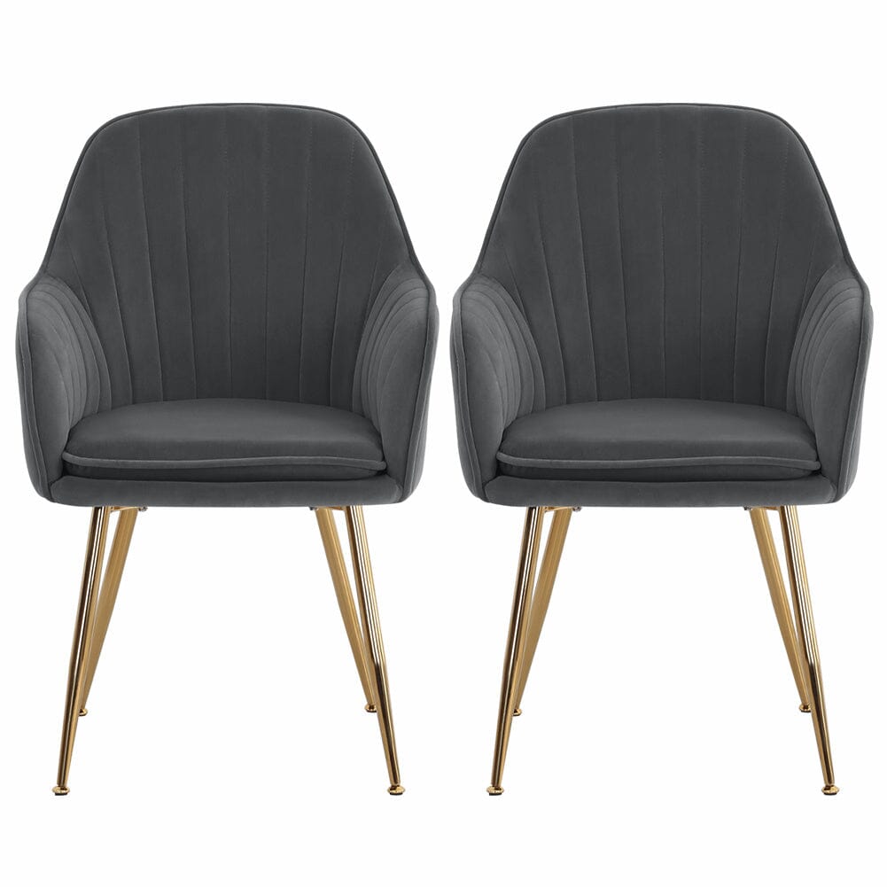 Velvet Dining Chair Set of 2 – Gold Metal Legs Living and Home 