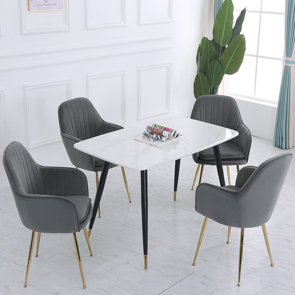 Velvet Dining Chair Set of 2 – Gold Metal Legs Living and Home 