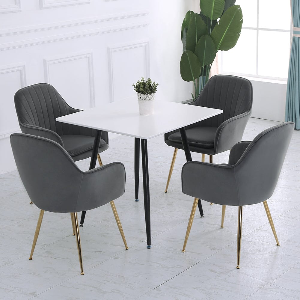 Velvet Dining Chair Set of 2 – Gold Metal Legs Living and Home 