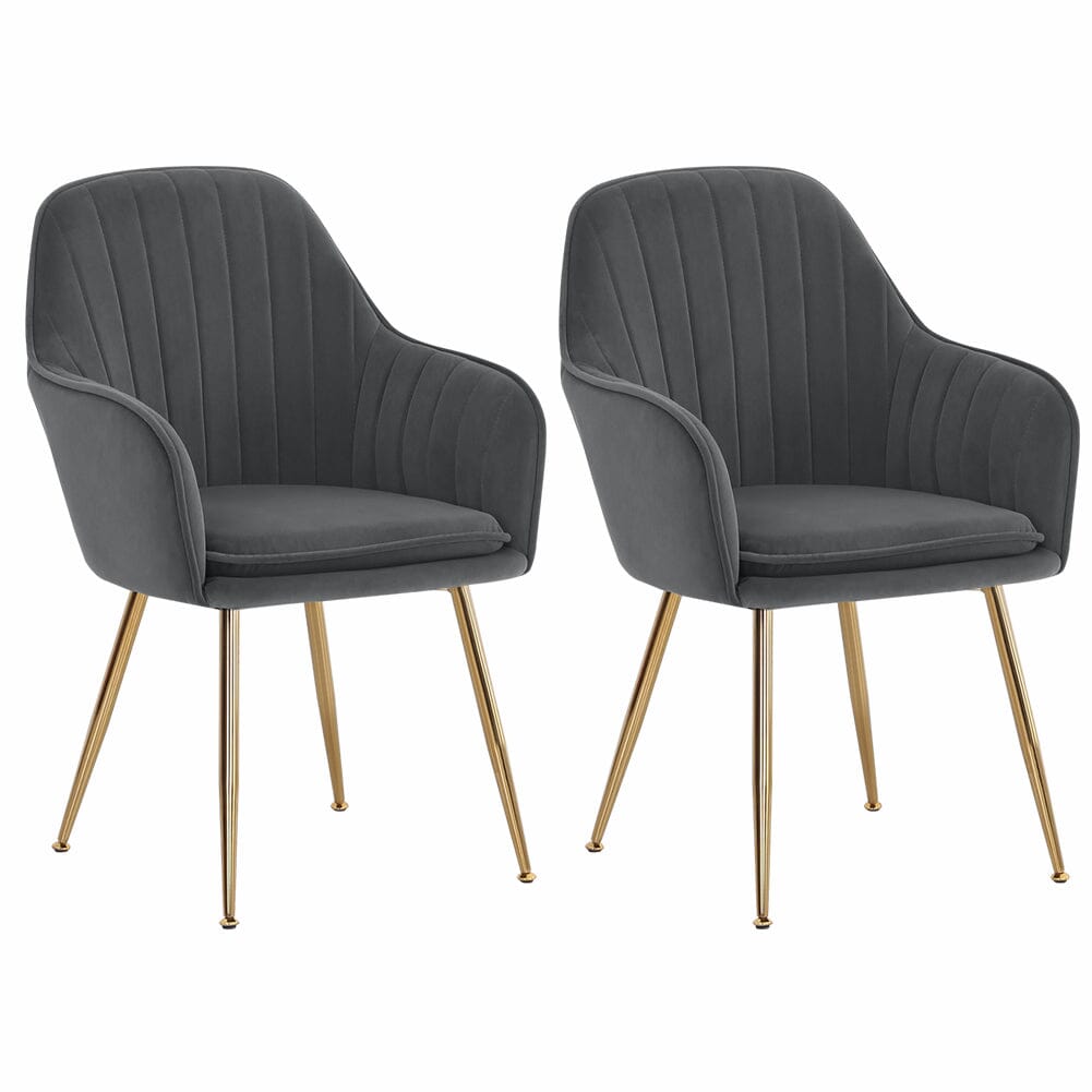 Velvet Dining Chair Set of 2 – Gold Metal Legs Living and Home 