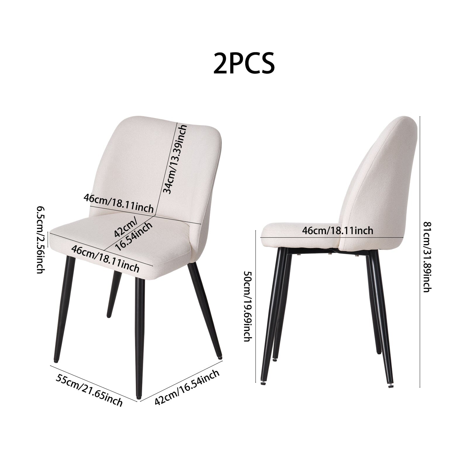 Modern Upholstered Dining Chair Set – Compact Size Living and Home 