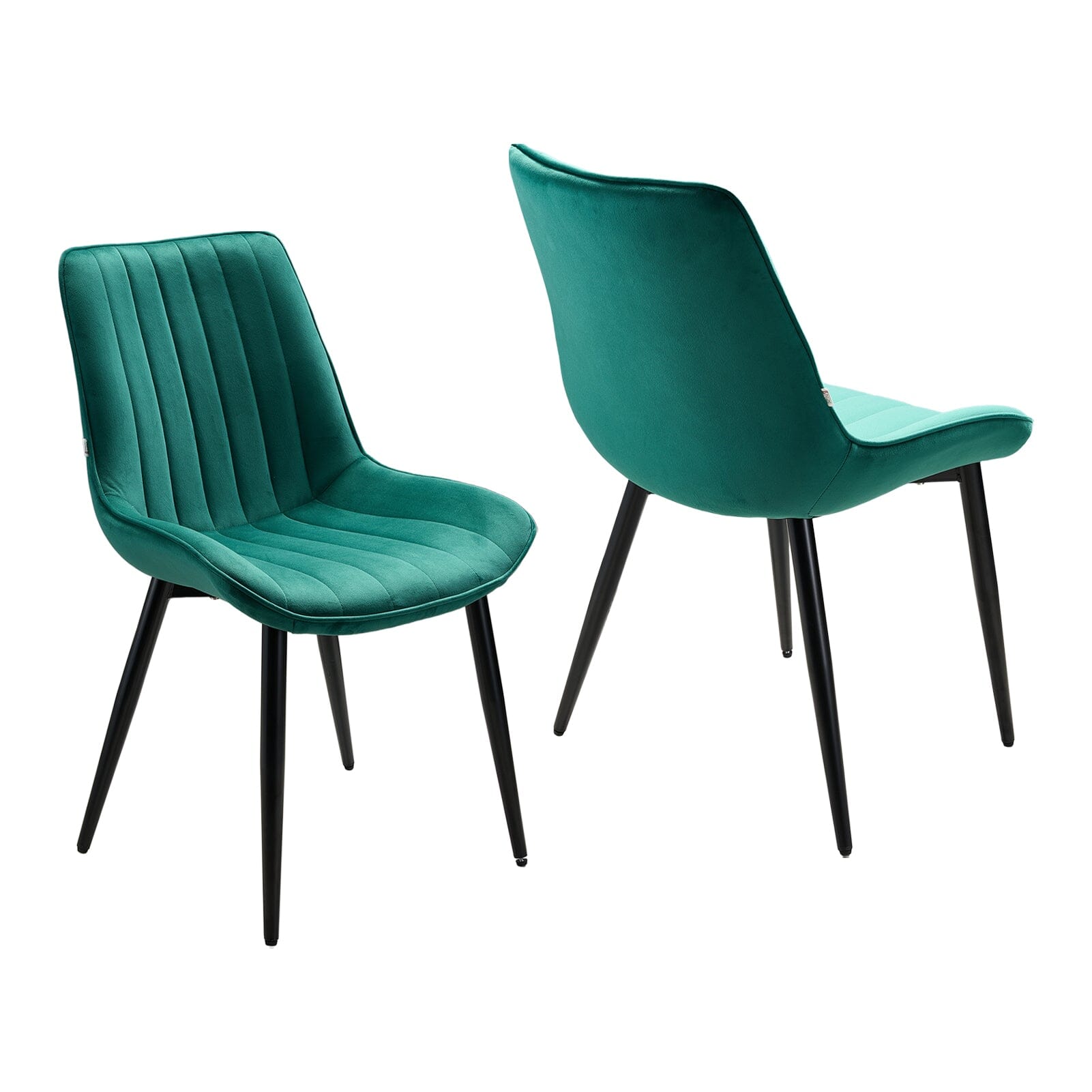 Modern Upholstered Dining Chair Set – Standard Size Living and Home Green Holland Velvet Set of 2