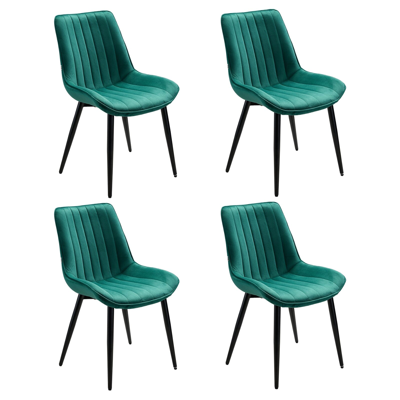 Modern Upholstered Dining Chair Set – Standard Size Living and Home Green Holland Velvet Set of 4