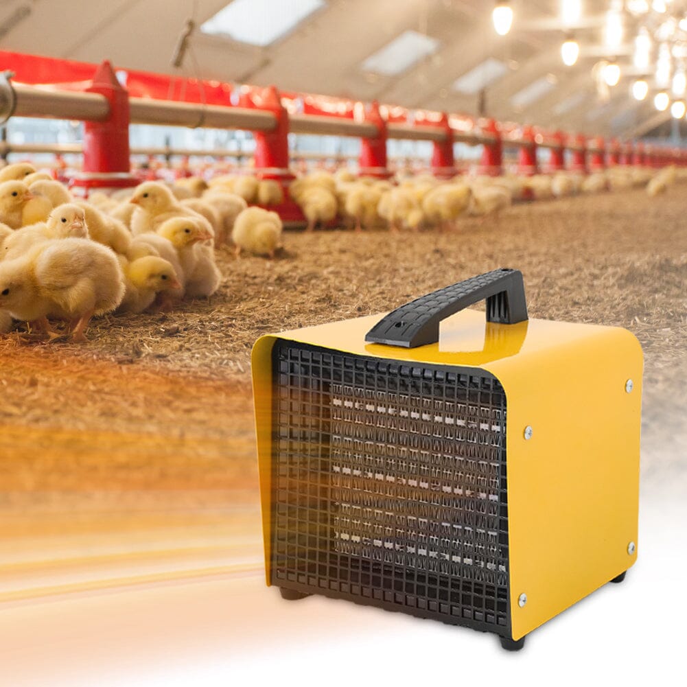 2KW Yellow Portable Rectangle Air Heater Electric Garage Workshop Air Heater Freestanding Patio Heaters Living and Home 