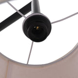 150cm H Metal Tray Table Floor Lamp with Linen Lampshade Floor Lamps Living and Home 