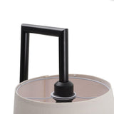 150cm H Metal Tray Table Floor Lamp with Linen Lampshade Floor Lamps Living and Home 