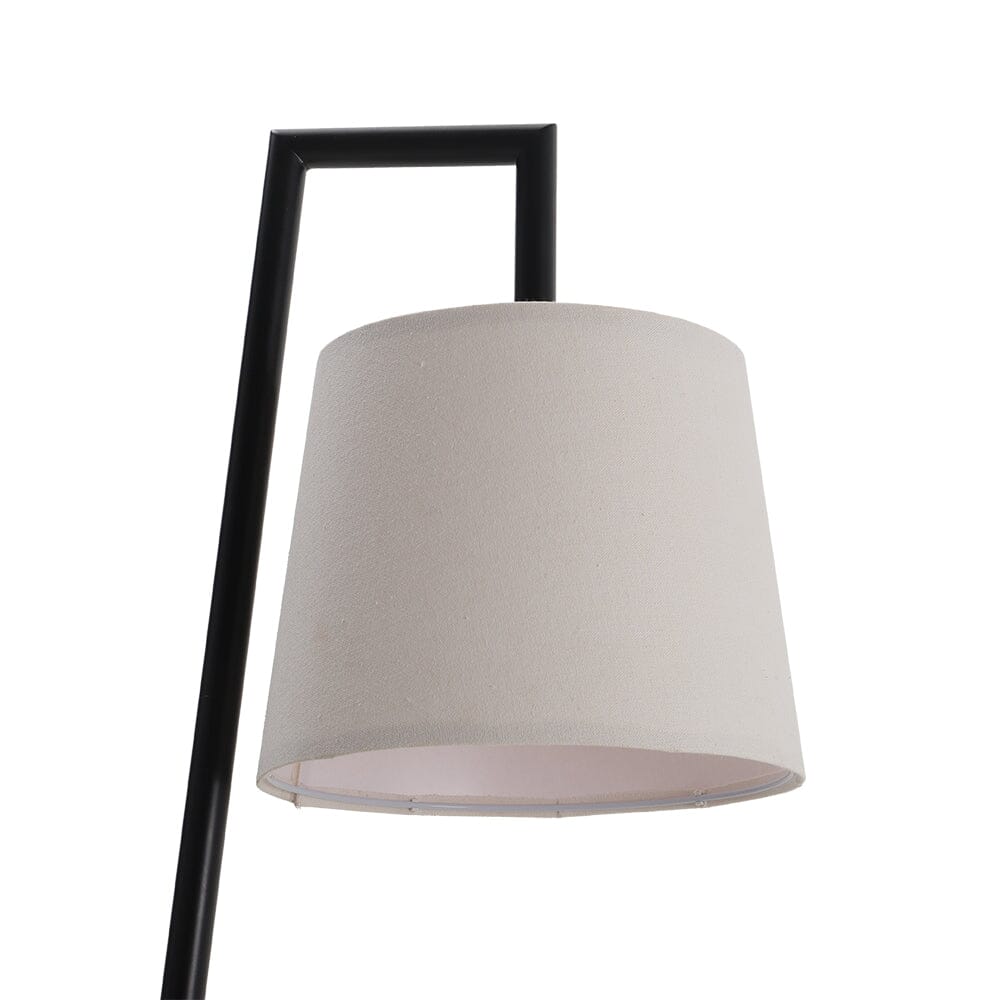 150cm H Metal Tray Table Floor Lamp with Linen Lampshade Floor Lamps Living and Home 