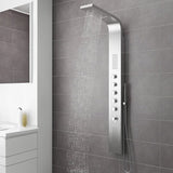Bathroom Silver Stainless Steel Shower Tower Panel Shower Systems Living and Home 
