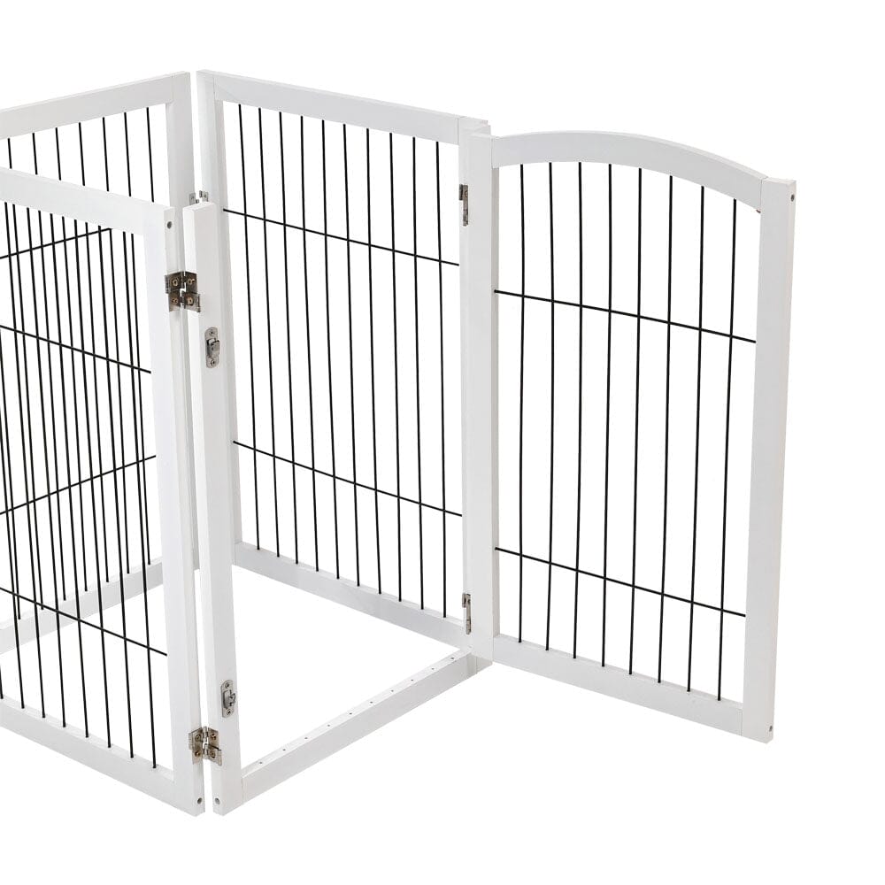 4-Panel Wooden Folding Pet Playpen Pet Playpens Living and Home 