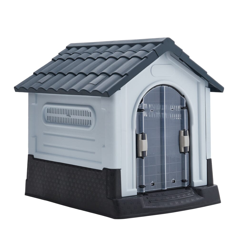 Weatherproof Plastic Dog House Kennel with Skylight and Door Dog Houses Living and Home 