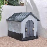 Small/Medium Weatherproof Comfortable Dog House Kennel with Skylight and Door Dog Houses Living and Home 