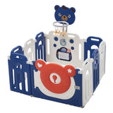 Baby Playpen Kids Safety Gate with Basketball Hoop Kids Basketball Hoops Living and Home 