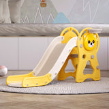 Toddler Slide with Basketball Hoop for Indoor Outdoor Swing & Slide Living and Home Yellow and Beige 