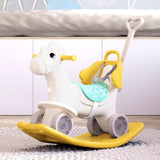 2-in-1 Kids Plastic Rocking Horse Living and Home Yellow 