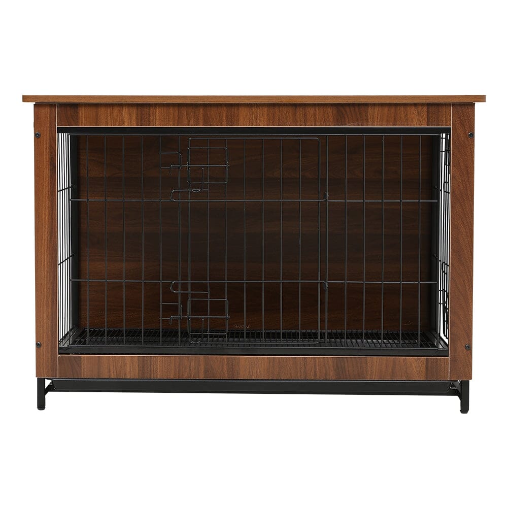 Brown Wooden Wire Dog Crate Pet Cage Living and Home