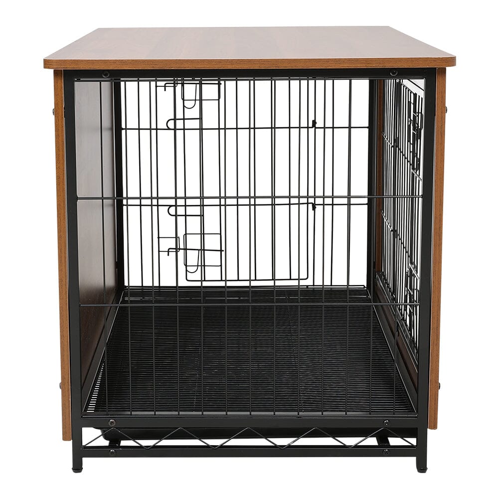 Brown Wooden Wire Dog Crate Pet Cage Living and Home