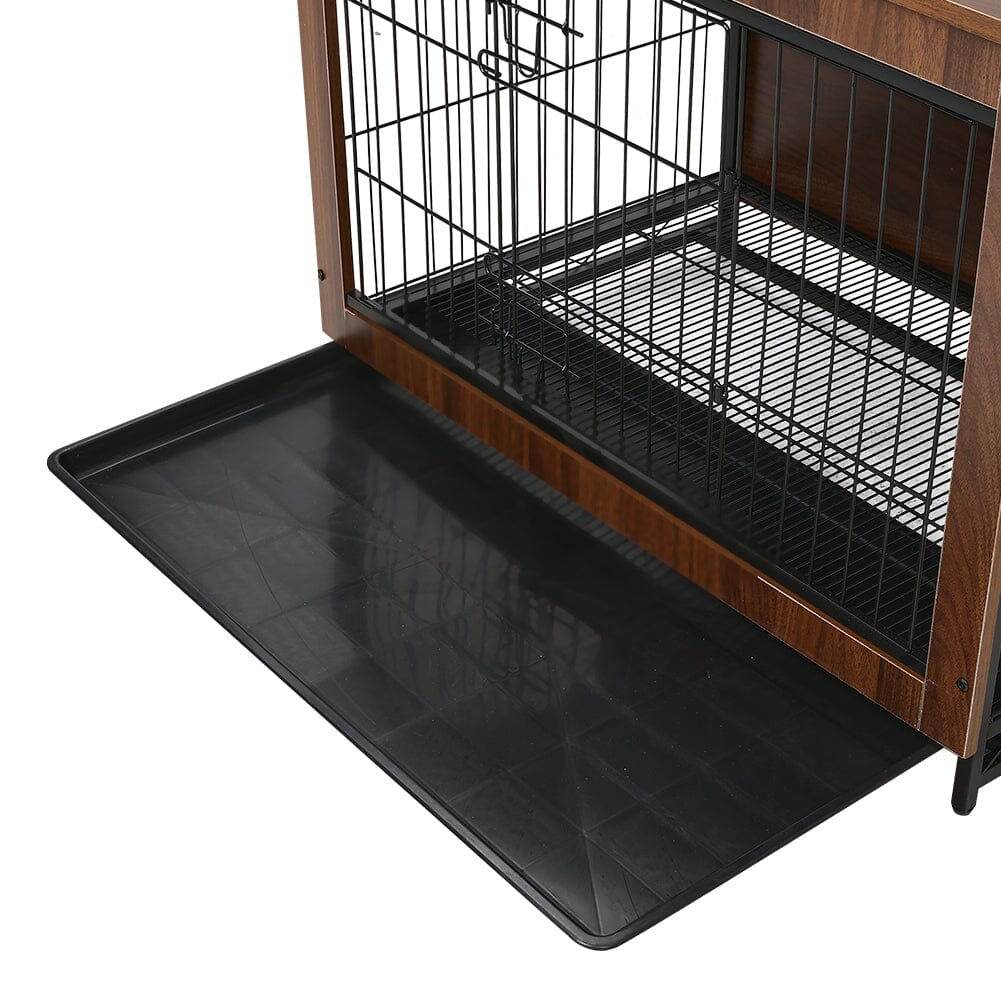 Brown Wooden Wire Dog Crate Pet Cage Living and Home