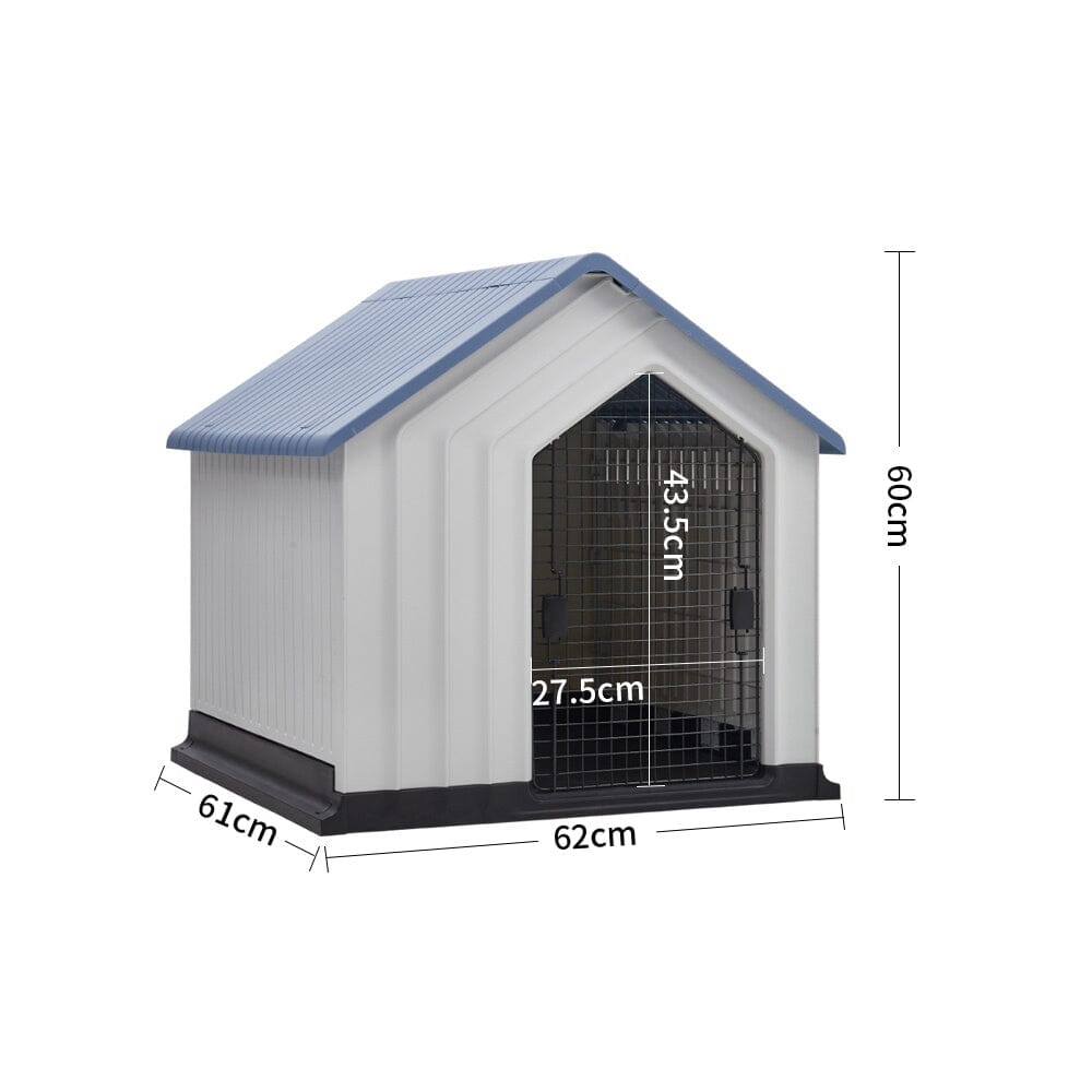 Small Blue Plastic Pet House with Iron Door Living and Home 
