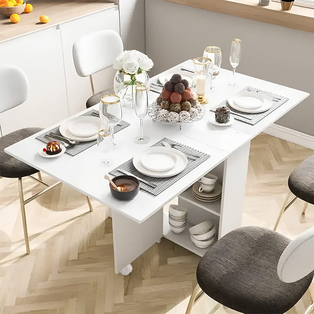 3ft W Multifunctional Folding Dining Table for Small Spaces with 2tie