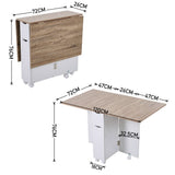 3ft W White/Oak Multipurpose Folding Dining Table with 2 Drawers Dining Tables Living and Home 