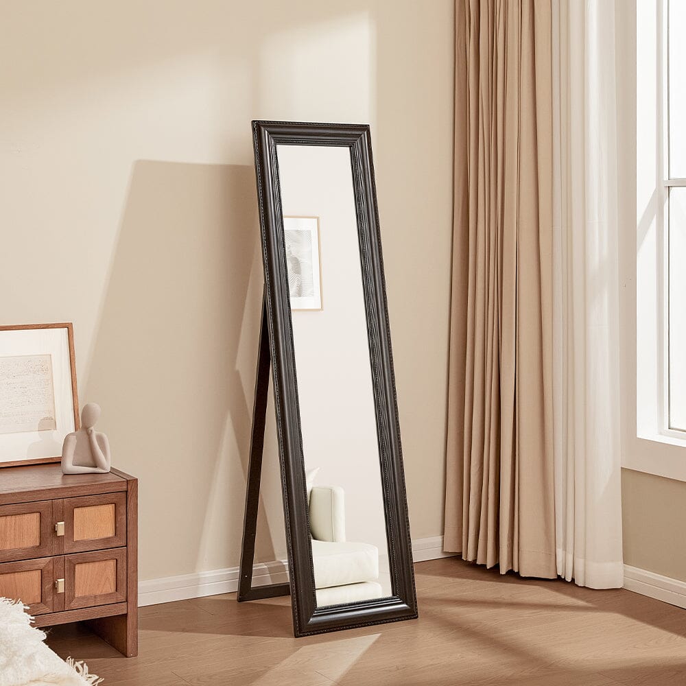 150cm H Full Length Mirror Classic Wood Beveled Floor Mirror Full Length Mirrors Living and Home 