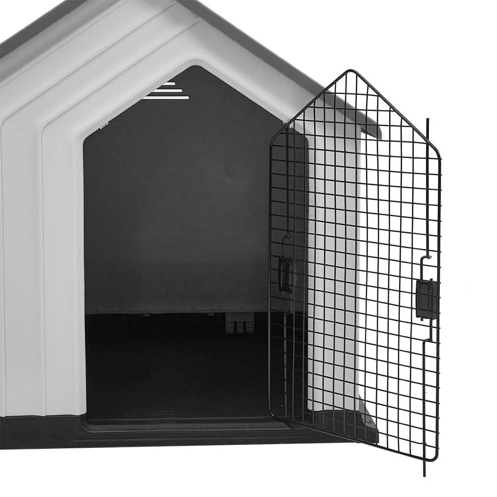 Image showcasing Waterproof Plastic Dog House Pet Kennel with Door – Living and Home