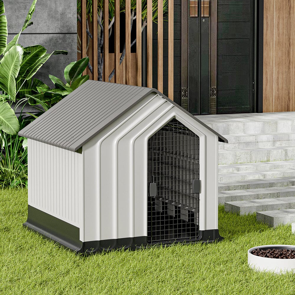 Waterproof Plastic Dog House Pet Kennel with Door Dog Houses Living and Home 