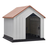 Waterproof Plastic Dog House Pet Kennel with Door Dog Houses Living and Home Small Orange+White 