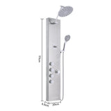 4 in 1 Adjustable Stainless Steel Shower Panel System with Body Massage Jets and Handle Shower Systems Living and Home 