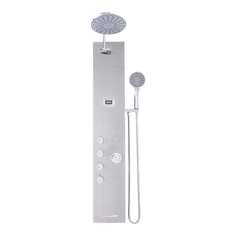 4 in 1 Adjustable Stainless Steel Shower Panel System with Body Massage Jets and Handle Shower Systems Living and Home 