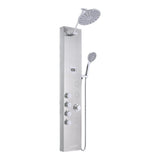 4 in 1 Adjustable Stainless Steel Shower Panel System with Body Massage Jets and Handle Shower Systems Living and Home Silver 