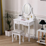 138.5cm H Makeup Vanity Desk with Mirror and Stool Dressing Tables Living and Home 