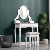 138.5cm H Makeup Vanity Desk with Mirror and Stool