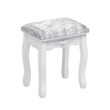 75cm W White Makeup Vanity Desk with Mirror and Stool Dressing Tables Living and Home 
